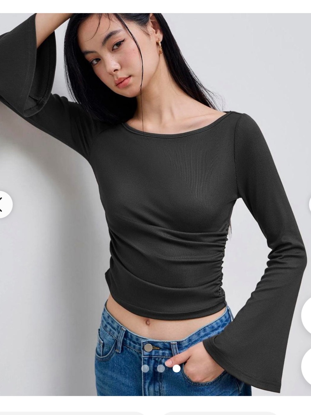 Cider •  Ruched Bell Sleeve Top